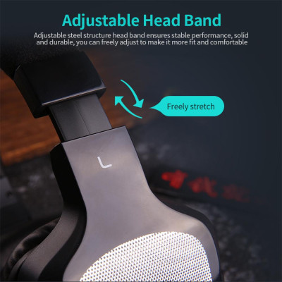 Tai nghe chơi game SENICC A1 gắn trên đầu có dây với Micrô đa hướng HD Bộ điều khiển bộ điều khiển dây 40mm