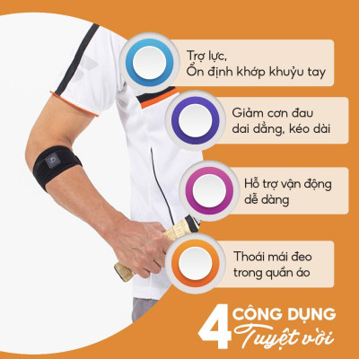 Đai quấn khuỷu tay loại vừa Phiten elbow band middle AP173003/AP173004/AP173005