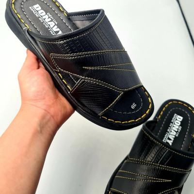 Dép da nam quai ngang, may quai full chắc chắn