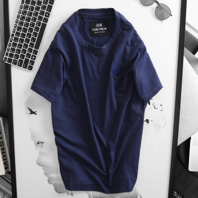 Áo Thun Cổ Tròn Thời Trang Nam Thêu Ngực Lịch Lãm - LZPS003