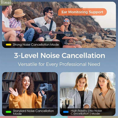 Hohem MIC-01 - Micro Cài Áo Không Dây 2.4GHz, Khử Tiếng Ồn DSP Sử Dụng Cho Điện Thoại, Pin 20 Giờ, Hỗ Trợ Thẻ Nhớ, Phạm Vi Thu 100m- Hàng chính hãng