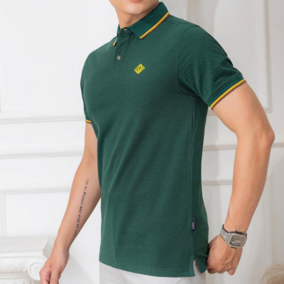 Áo Polo Nam ALIGRO Cộc tay Trơn Chất liệu CVC Form dáng SlimFit ôm vừa vặn màu Xanh Đậm ALGPLO54