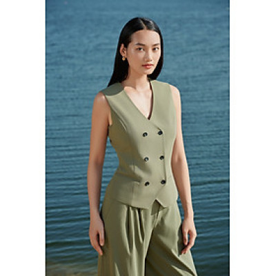 Áo gile form ôm PHOEBE thiết kế cao cấp WHITE CHIC