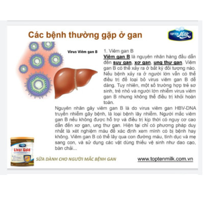 Sữa dinh dưỡng cho gan,mát gan giải độc, liver gold 400g topten milk