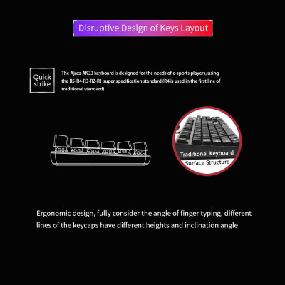 Bàn phím AJAZZ AK33 Bàn phím chơi game E-sport 82 Phím Màu đen Công tắc USB Có dây 