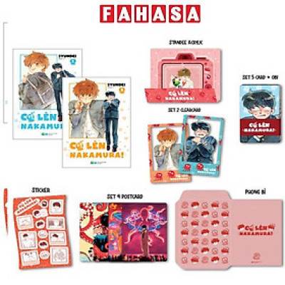 Sách - Bộ Manga - Cố Lên Nakamura - Tập 1 + Tập 2 (Bộ 2 Tập) - Bản Sưu Tầm - Tặng Kèm Set 5 Card Nhân Vật Kèm Obi + Set 2 Clearcard + Set 4 Postcard + Sticker + Standee Acrylic + Phong Bì Đựng Quà