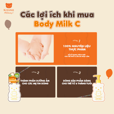 Sữa Dưỡng Thể Kissme Mommy Body Milk Cấp Ẩm Dành Cho Bé Từ 06 Tháng Tuổi Và Làn Da Nhạy Cảm (200G)