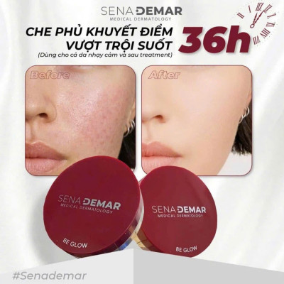 Cushion Beglow Senademar che phủ khuyết điểm giữ nền 36h chống nắng SPF 50, PA +++