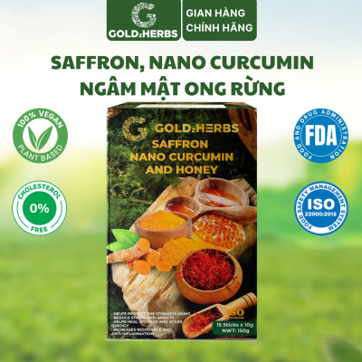 Hàng chính hãng - Saffron Nano Curcumin ngâm mật ong rừng, 100% mật ong nguyên chất – Hũ 300g/ Hộp 15 gói
