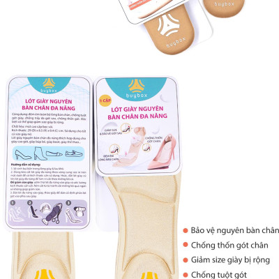 Combo 01 cặp lót giày nguyên bàn chân đa năng và 01 cặp lót giày bảo vệ gót chân 2 trong 1_buybox_BBPK11&09
