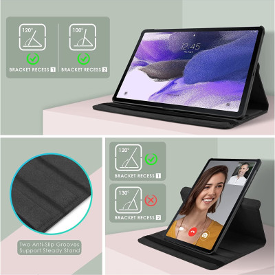 Case bao da chống sốc xoay 360 độ cho Galaxy Tab S8 Plus /  Tab S7 Plus / Tab S7 FE 12.4 inch hiệu HOTCASE (thiết kế siêu mỏng hỗ trợ Smartsleep, gập nhiều tư thế, tản nhiệt tốt) - hàng nhập khẩu