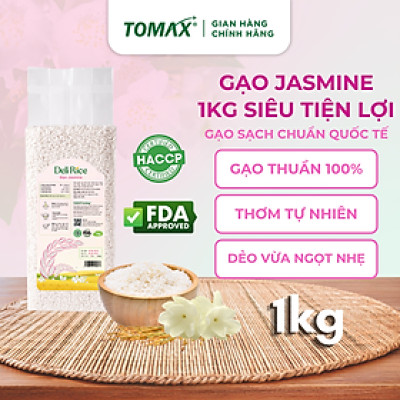 Combo 3 túi Gạo Jasmine thơm dẻo mềm tơi xốp 1kg TOMAX
