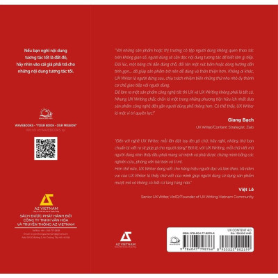 Sách - UX CONTENT 4.0 - Chọn Đúng Chữ, Giữ Người Dùng - AZ Việt Nam