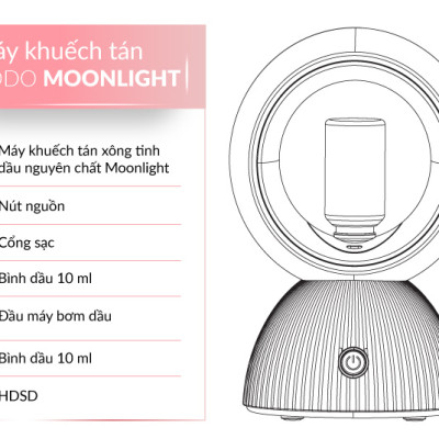 KODO MOONLIGHT - Máy Khuếch Tán Tinh Dầu Phun Sương Không Cần Nước, Diện Tích 200m2, Sạc Pin