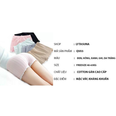  Quần nữ mặc váy cotton co giãn 4 chiều QV03