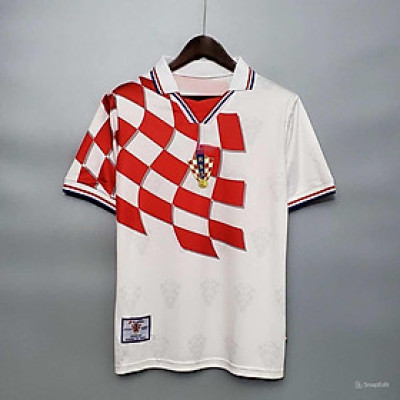 Áo Bóng Đá Retro Tuyển Croatia 1998 - Sân Khách bản cao cấp vải Cotton Polyester