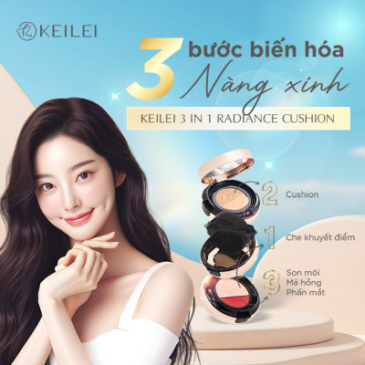 [ COMBO 1 Cushion + 2 Lõi cushion] Phấn nước đa năng 3trong1 KEILEI - 3 in 1 radiance cushion KEILEI