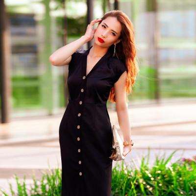 Đầm Ôm DRE084 Cosmos Đen Huyền Bí Thời trang thiết kế Hity