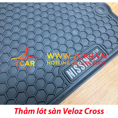 Thảm sàn, Thảm lót sàn xe Toyota Veloz Cross 2022 2023 cao su đúc, vân tổ ong, không mùi, MẪU NISSIN