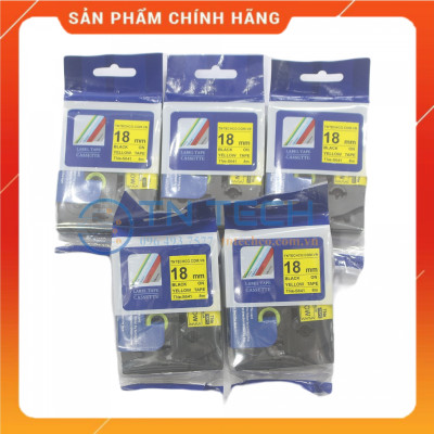 Nhãn In TNE-S641 - Đen nền vàng 18mm x 8m - Dùng cho máy in BROTHER - AIMO - PUTY [Hàng nhập khẩu]