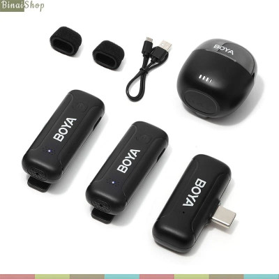 Boya BY-WM3T-U2 / BY-WM3T-D2 - Micro Cài Áo Không Dây 2.4GHz Cho Điện Thoại IOS, Android , Sử Dụng 10 Giờ , Phạm Vi Thu 100m - Hàng chính hãng