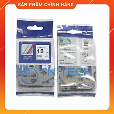 Nhãn In HZE-FX241 - Đen nền trắng 18mm x 8m - Dùng cho máy in BROTHER - AIMO - PUTY [Hàng nhập khẩu]