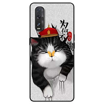 Ốp lưng dành cho Oppo Find X2 mẫu Mèo Nón Đỏ