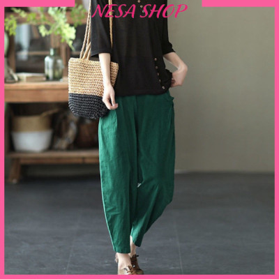 Quần ống rộng nữ, chất liệu Đũi cao cấp, phong cách Hàn Quốc, trẻ trung, thoải mái NeSa Shop QKH.56