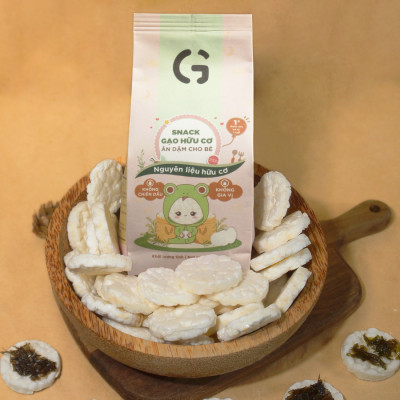 Bánh Snack Ăn Dặm Hữu Cơ Cho Bé GUfoods 40g - Thành Phần Gạo Organic, Không Gia Vị, Dễ Tiêu Hoá
