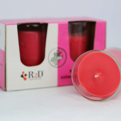 Nến Không Khói Đỏ, Nến Thắp Sáng, Đèn Cầy Ly, Chính Hãng Đến Từ Shop R2D, Làm Từ Thành Phần Tự Nhiên, Lành Tính.