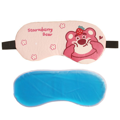 Bịt mắt ngủ họa tiết Gấu Dâu dễ thương cute kèm Gel Massage - HENRYSA