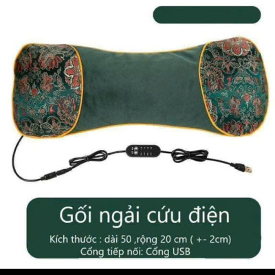  Gối Ngải Cứu Cắm Điện Làm Nóng - Giảm Đau Vai Gáy, Thư Giãn Cổ, Hương Thảo Dược - HÀNG CHÍNH HÃNG MINIIN