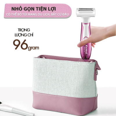 Máy tẩy lông đa năng 4in1 Kemei KM-6714 gồm 4 đầu thay thế chuyên dụng cạo lông toàn thân, tỉa lông mũi - Chính hãng