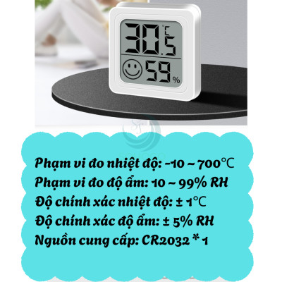 Đồng Hồ Mini CX-0726 Đo Nhiệt Độ, Độ Ẩm Màn Hình LCD Kỹ Thuật Số Trong Nhà, Nhiệt Kế - Ẩm Kế Điện Tử