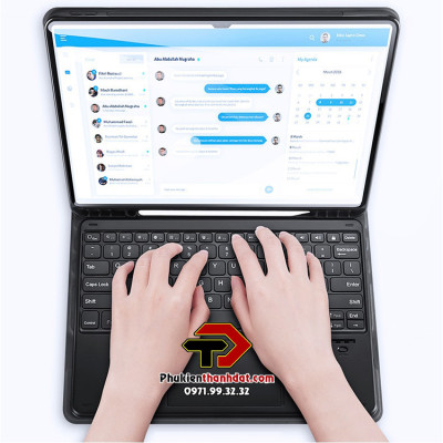 Bao da kèm bàn phím cho iPad Pro 11 2020 chính hãng Dux Ducis có bàn di chuột TrackPad, có ngăn để bút - Hàng chính hãng 