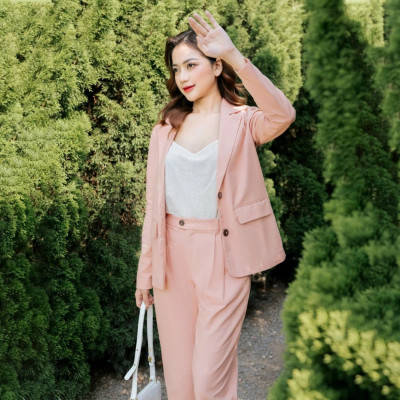 Set bộ bán chạy 2024 BV02 gồm áo khoác blazer/vest và quần dài nữ ống đứng