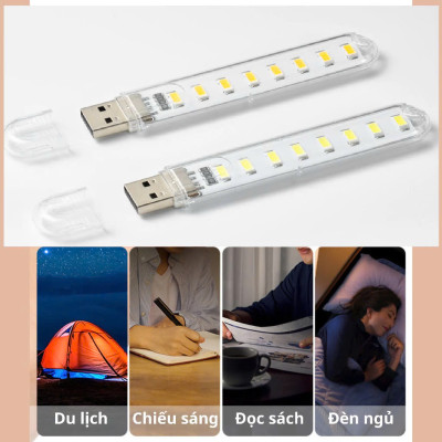 Đèn led mini 3 bóng, 8 bóng, 24 bóng siêu sáng cổng cắm usb thích hợp làm việc ban đêm, học tập, đọc sách siêu tiện dụng