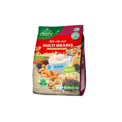 Bột Sữa Hạt Multi Grains Xuân An[ít đường]Túi 400g(25g*16 gói)(Tặng Kèm 1 Túi Yến Mạch 150G)