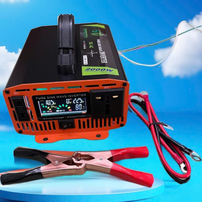 Bộ Kích Điện 12V Lên 220V 2000W Sóng Sin Chuẩn Hàng Nhật - Màn Hình LED Báo Vôn, Dòng Tải, Nhiệt Độ Cao Cấp