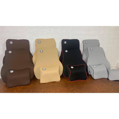 Gối Tựa Đầu, Gối Tựa Lưng Cao Su Non Cao Cấp Dùng Cho Xe Ô Tô gối công thái học, đảm bảo thoáng khí khi lái xe đường xa