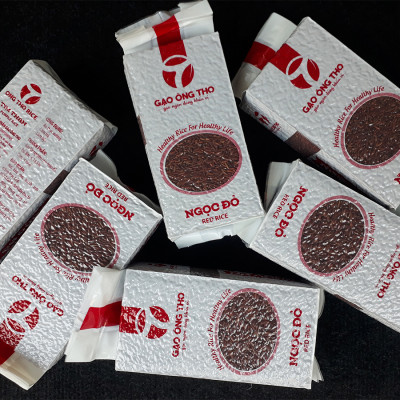 Gạo Lứt Đỏ Túi 1Kg - Gạo Ngọc Đỏ Ông Thọ - Gạo lứt tốt cho sức khỏe, ăn kiêng, tiều đường, giảm cân, cao huyết áp