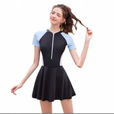 Váy Tắm Nữ Liền Ngắn Tay Thanh Lịch