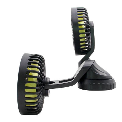 Quạt mini để trên xe oto, xe hơi, bàn làm việc, cổng USB tiện lợi, Mẫu quạt đôi