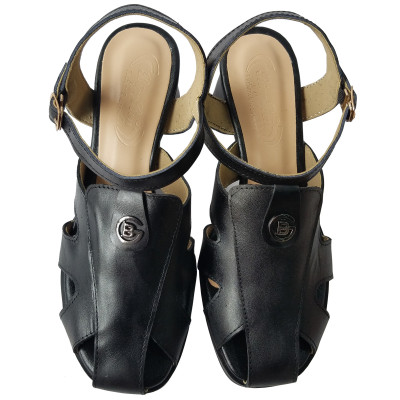 Giày Sandal Cao Gót Da Bò BIGGBEN Cao 5 Phân SDCG145