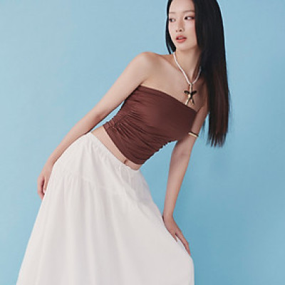 DOTTIE - Áo ống rút nhún - Nâu - T1100