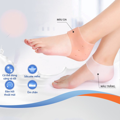 Combo 5 cặp vớ bọc gót chân silicone chống nứt nẻ chống bong tróc da và giúp làm hồng gót sen - buybox - BBPK68_5