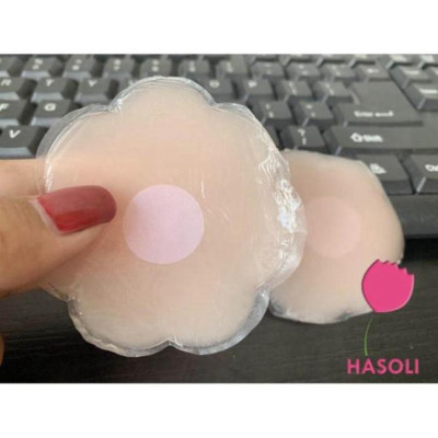 Miếng Dán Ngực Silicon Cao Cấp Hộp 5 Đôi Loại Có Nhũ Che Đầu Ti (Hộp Sắt)