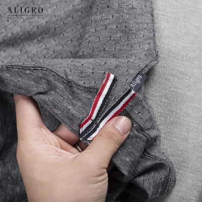 Áo polo nam cộc tay trơn màu xám vừa aligro ALGPLO44