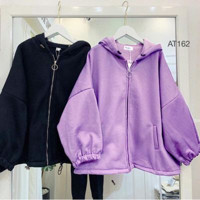 ÁO HOODIE - ÁO KHOÁC NỈ NGOẠI Form Dơi Lửng (Kèm Video - HD1250 - Khoen Dây Kéo)