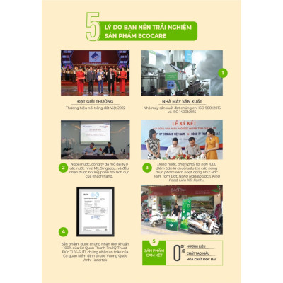 Nước lau sàn Hữu cơ Ecocare đuổi muỗi tinh dầu Sả chanh 4000ml 